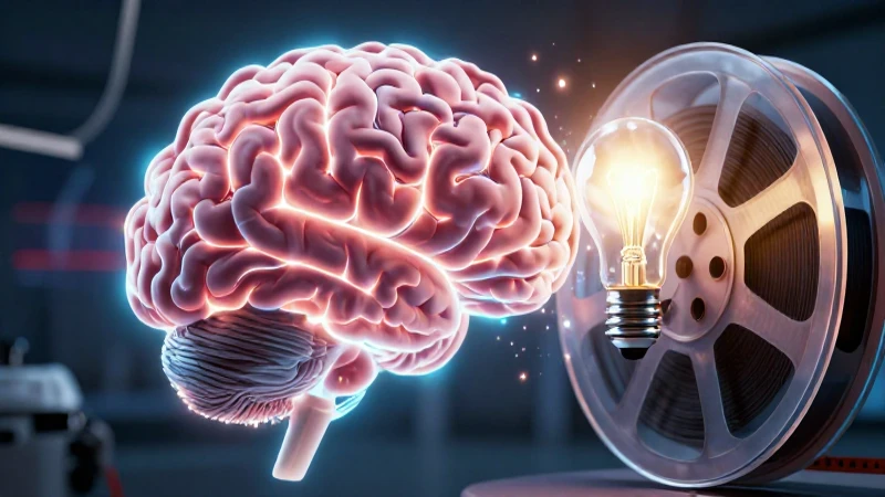 Cerebro y cine fusionados en vibrante diseño conceptual
