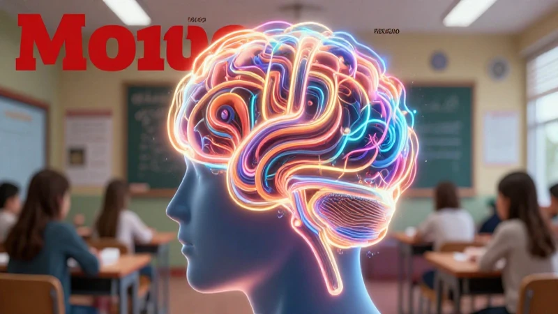 Mente luminosa en vibrante aula educativa moderna
