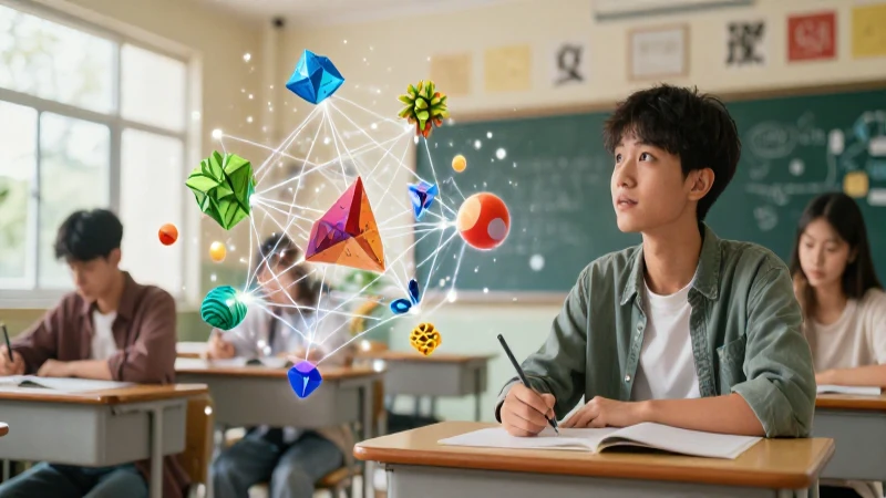 Estudiante aprende conectando ideas abstractas