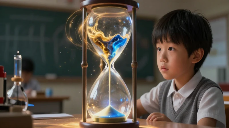 Estudiante y energía temporal en arte digital