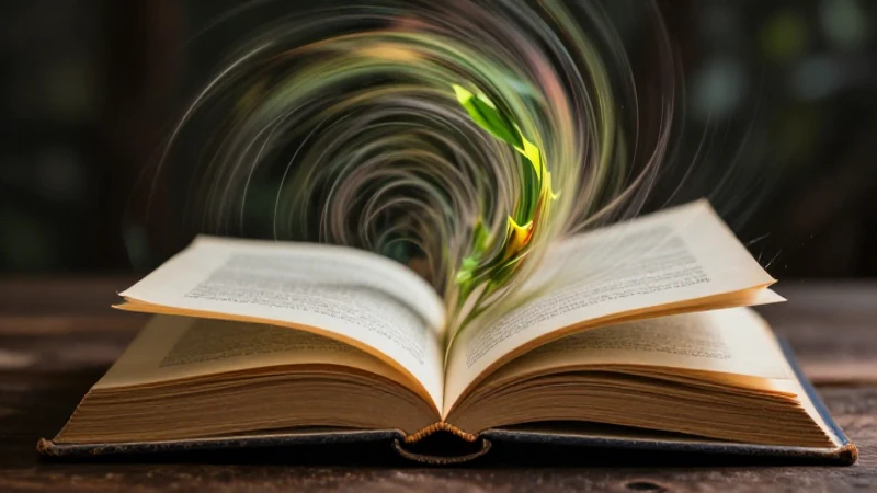 Libro antiguo estilizado con luz dinámica y contraste