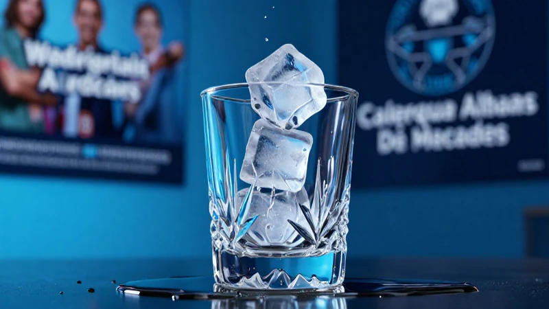 Ejemplos de Cambios Físicos en la Vida Diaria: 20 Casos 6 Hielo derretido en vaso cristal con estilo educativo