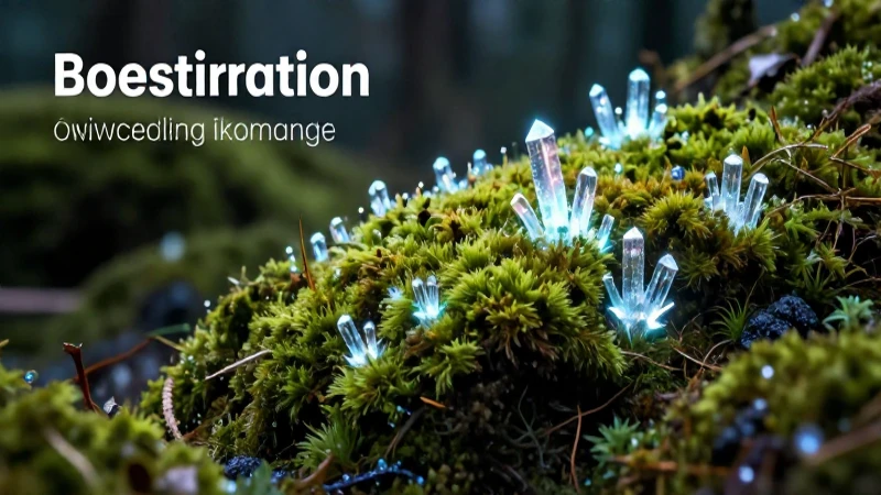 Musgo vibrante en estructuras de cristal brillantes