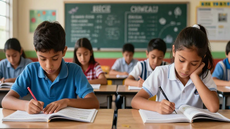 Estudiante diverso aprende conceptos contrastantes en México
