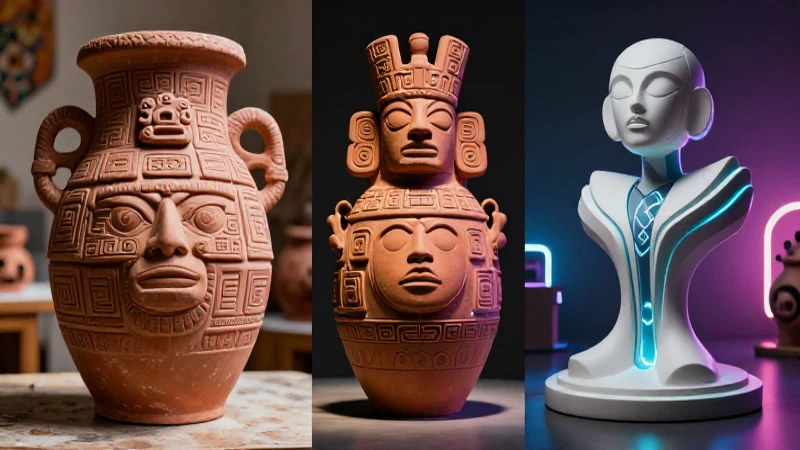 Comparación visual entre arte antiguo y moderno
