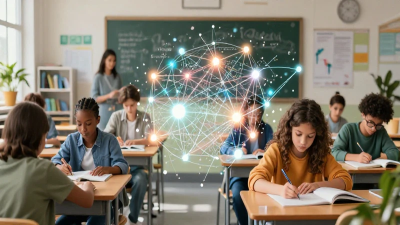 Ilustración dinámica de estudiante y lenguaje