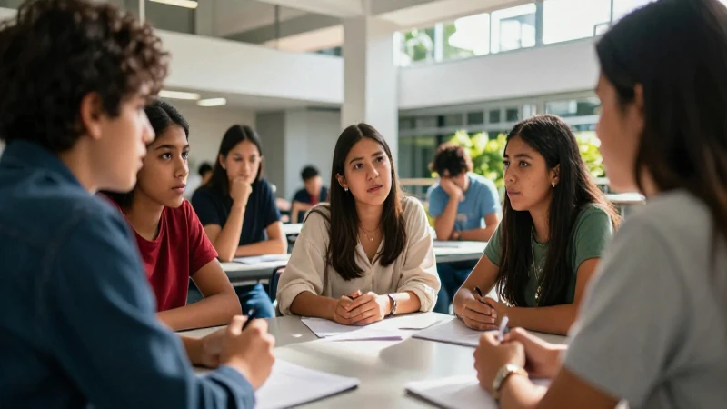 Debate académico vibrante de alumnos mexicanos