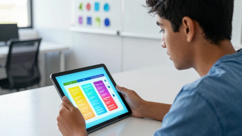 Joven mexicano analiza datos en tableta moderna