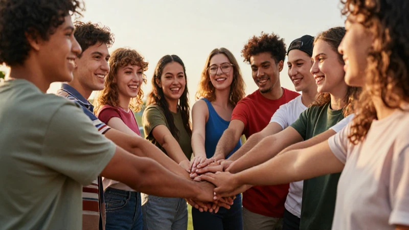 Diversos jóvenes LGBTQ+ felices, colores vibrantes, luz dorada