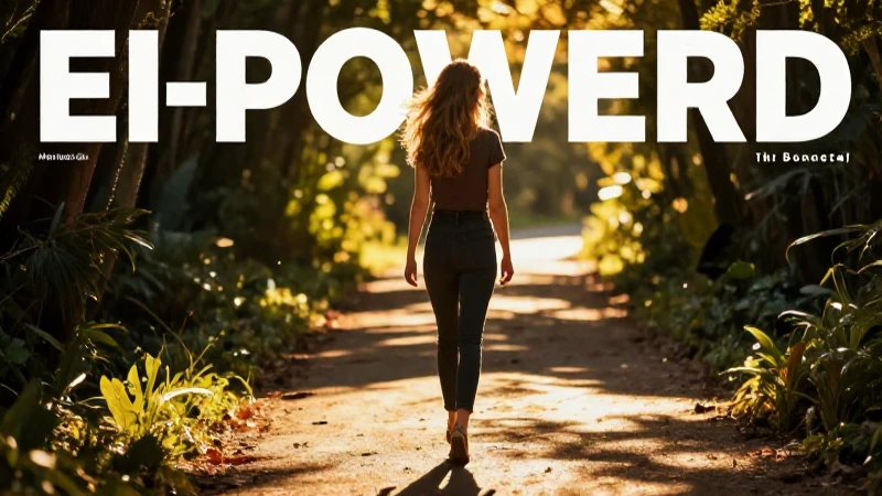 Mujer poderosa se aleja con luz dramática