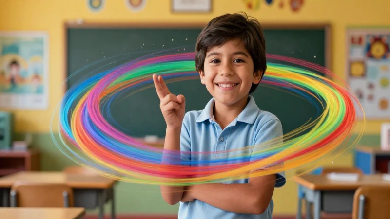 Niño mexicano alegre presenta sonoras vibrantes