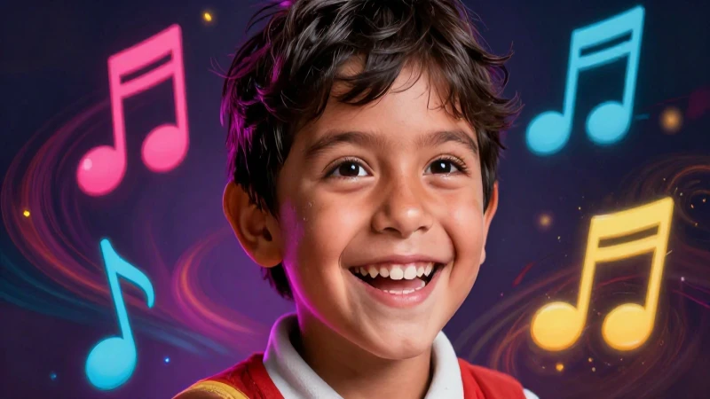 Retrato vibrante de niño mexicano con símbolos dinámicos