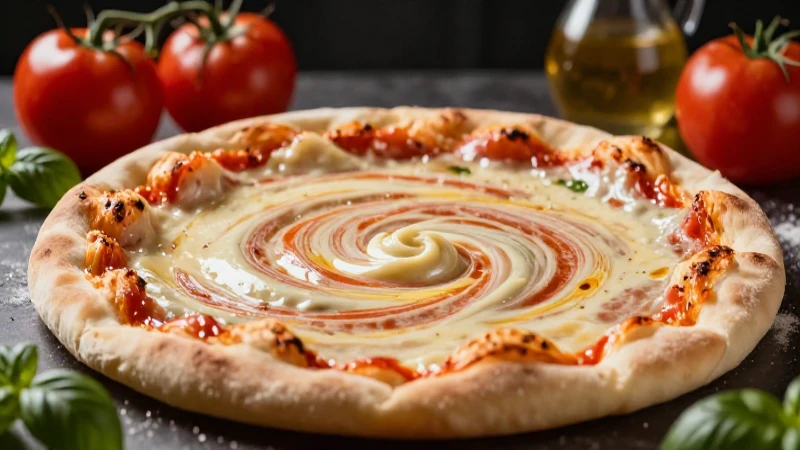   Masa de pizza, mezcla homogénea con ingredientes frescos