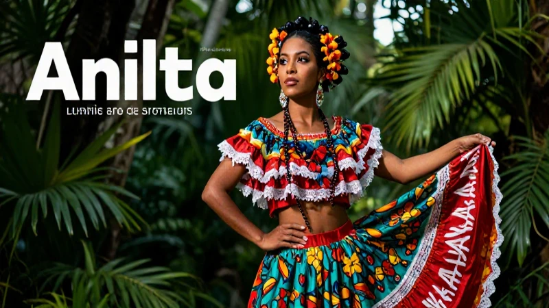 Elegante mujer afro-latina en ambiente tropical
