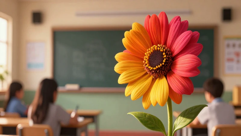 30 Ejemplos de Personificación que Marcan la Diferencia 12 Flor vibrante y dinámica con estética educativa