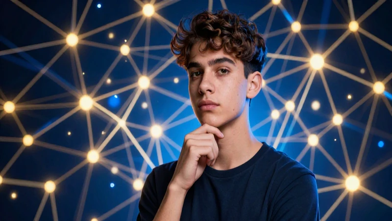 Ejemplos de proposiciones: 50 simples y compuestas 6 Retrato académico vibrante con red lógica brillante