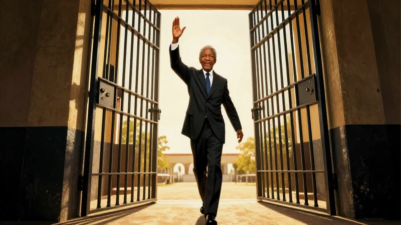 Mandela sale triunfante de las sombras