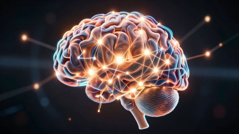 Cerebro abstracto con red neuronal brillante y detallada