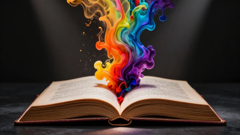 Tintas abstractas de libro antiguo bajo luz dramática