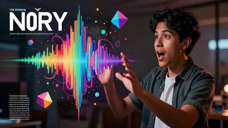 Estudiante mexicano interactúa con ondas sonoras abstractas