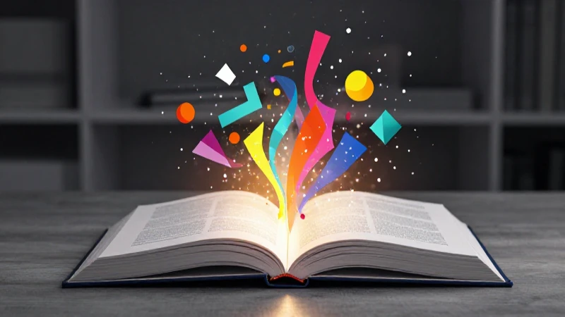 Libro ilustrado con energía académica abstracta