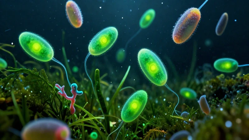 Microorganismos vibrantes y coloridos en primavera