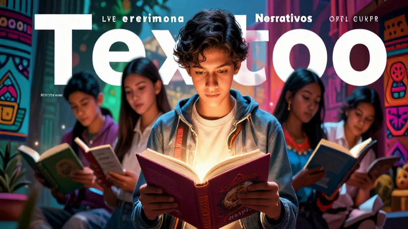 Ejemplos de textos narrativos: Descubre relatos cortos 7 Estudiante lee con cultura y estilo mexicano
