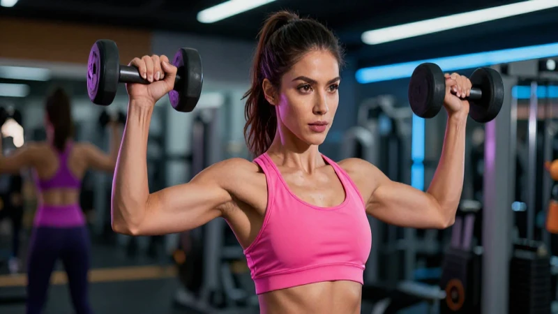 Mujer fitness realizando ejercicio con estilo dinámico