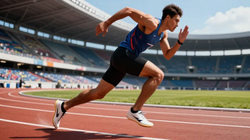 Ejercicio de velocidad: 15 ejemplos para mejorar tu ritmo 6 Atleta dinámico acelerando en pista