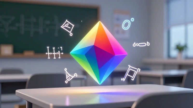 Ejercicios de áreas y perímetros para secundaria PDF 5 Formas geométricas flotantes en escritorio educativo moderno
