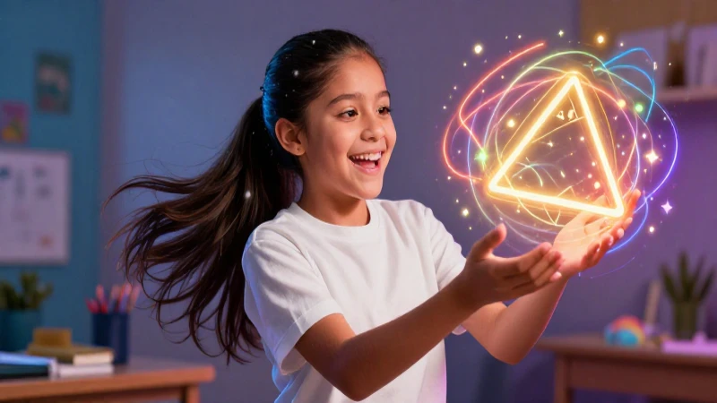 Ejercicios de cálculo mental: Mejora tu agilidad numérica 6 Estudiante alegre ilustrado con conceptos matemáticos vibrantes
