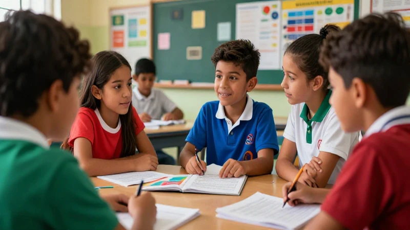 Descarga gratis ejercicios de formación cívica y ética para primaria 5 Estudiantes colaboran en un aula mexicana moderna