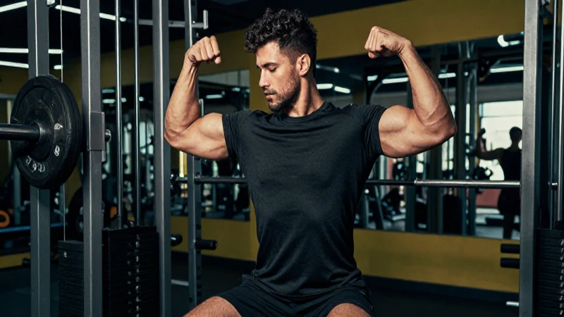 Ejercicios de curl de barra para bicep en gimnasio