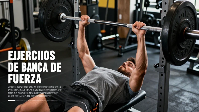 Press de banca de fuerza, foto profesional detallada
