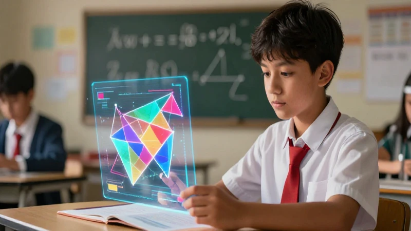 Jóvenes resuelven problemas matemáticos con hologramas coloridos