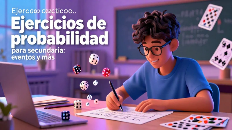 Ejercicios de probabilidad para secundaria: eventos y más 7 Ilustración vibrante de problemas de probabilidad para estudiantes