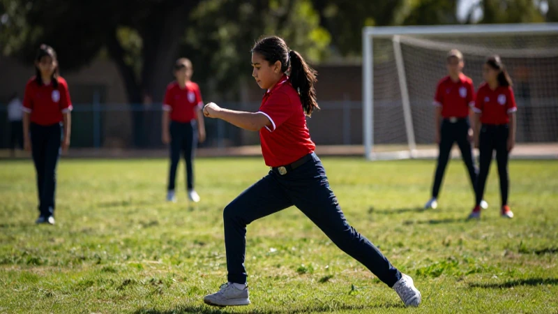 Estudiante mexicano en acción deportiva vibrante