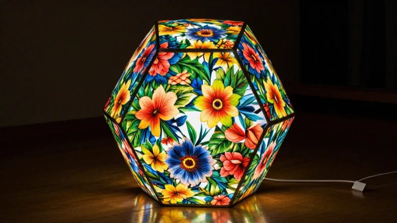 Pentágono floral geométrico vibrante y simétrico