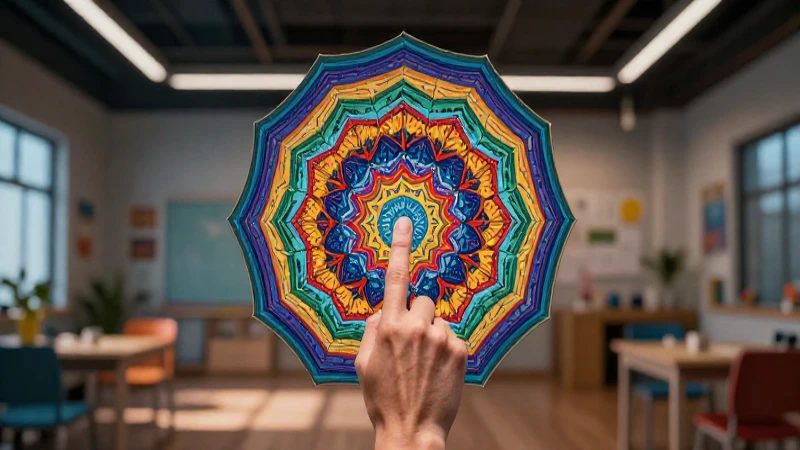 Mandala simétrico brillante, ilustrado con profundidad