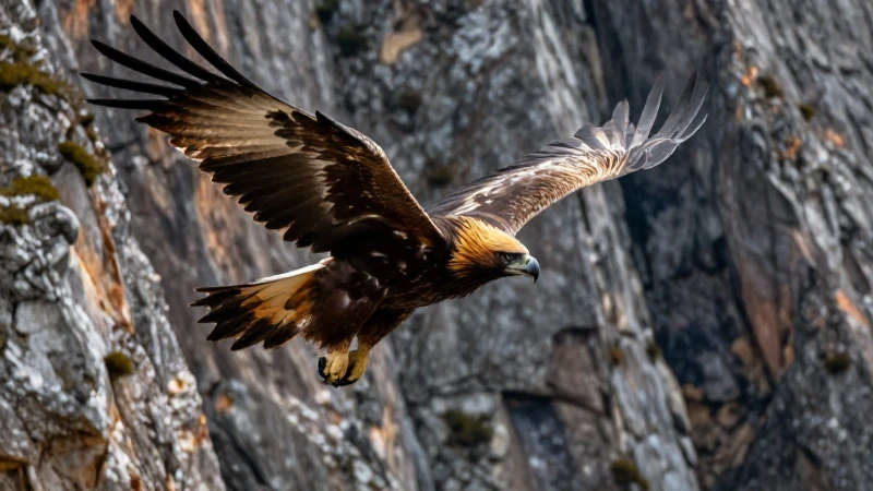 El águila: hábitat, reproducción, especies y características 3 Águila dorada sobre acantilados majestuosos