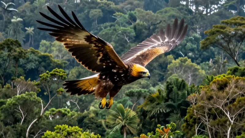 El águila: hábitat, reproducción, especies y características 6 Águila dorada majestuosa sobre bosque mexicano