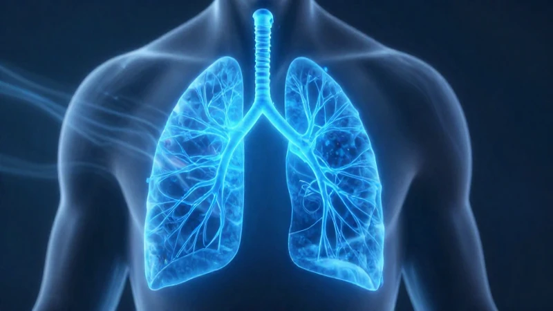 Perfil humano saludable con pulmones azules vibrantes