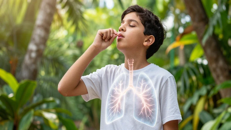 Conoce cómo el aire es esencial para nuestra salud y bienestar 3 Estudiante sano y pulmones vibrantes