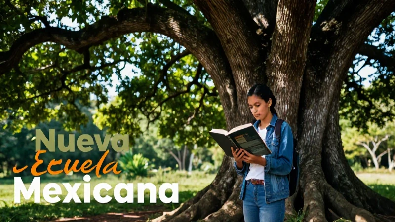 Estudiante reflexivo junto a un árbol antiguo