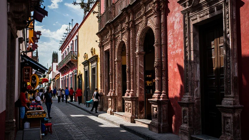 Misterioso callejón vibrante y cultural de México