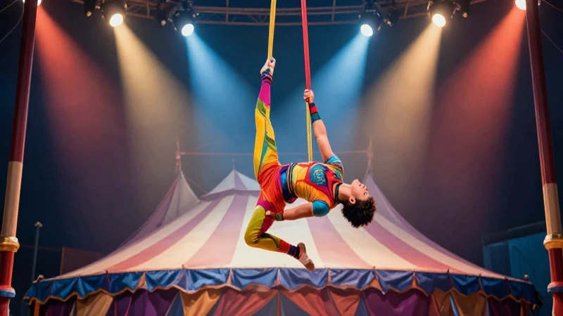 El Circo del Mundo: La Magia de Chile en el Espectáculo 7 Acrobata aérea dinámico en circo con estilo pulido