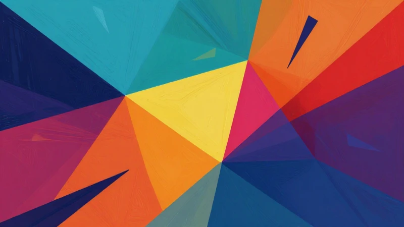 Propiedad del color: Intensiva o extensiva. Guía completa 3 Ilustración abstracta geométrica con colores vibrantes