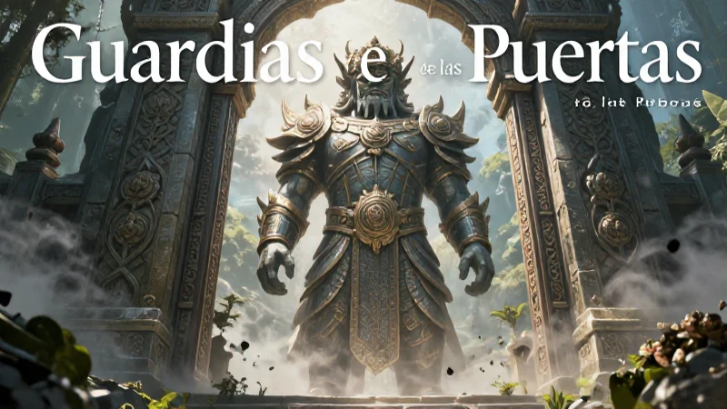 Guardián legendario custodia puerta mística