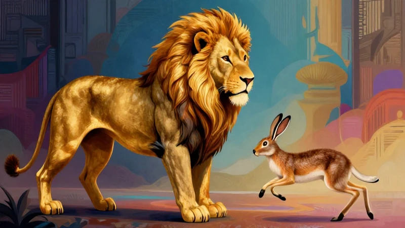 El león: significado, fábulas y su relación con la liebre 6 Simbolismo del león y la liebre en fábula