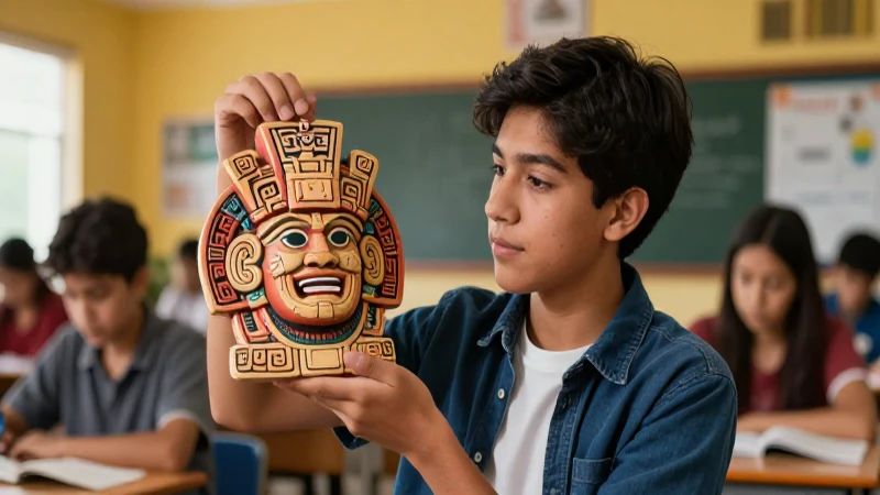 El Conoce trasfondo del libro de historia: una guía completa 4 Estudiante moderno exhibe artefactos mexicanos antiguos